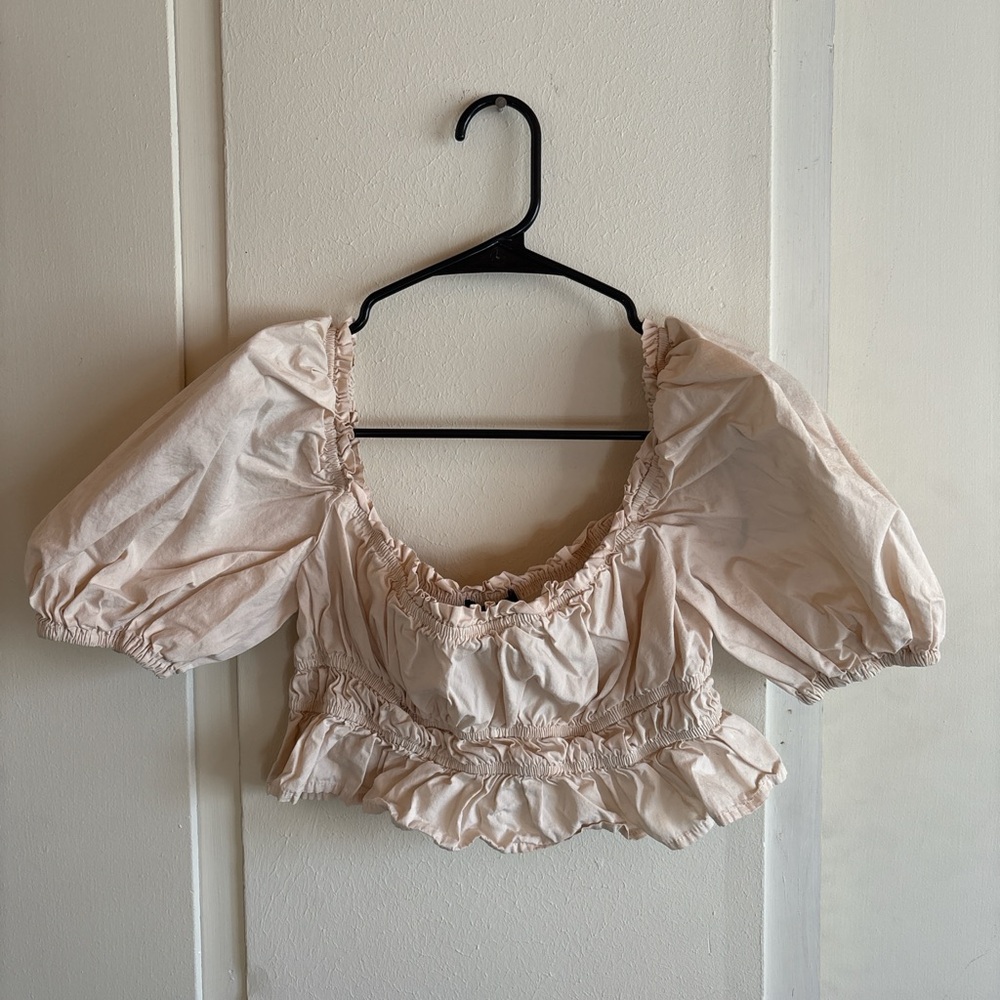Forever 21 Light Pink Puff Sleeve Blouse
